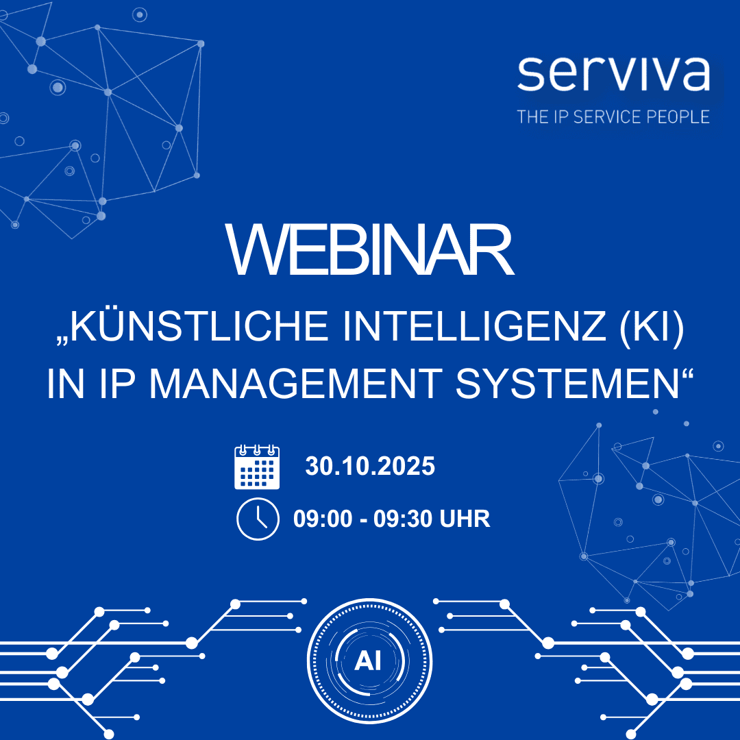 Anmeldung Webinar „KI in IP Management Systemen“ 30. Oktober 2025 09:00 – 09:30 Uhr (Kostenfrei) 1